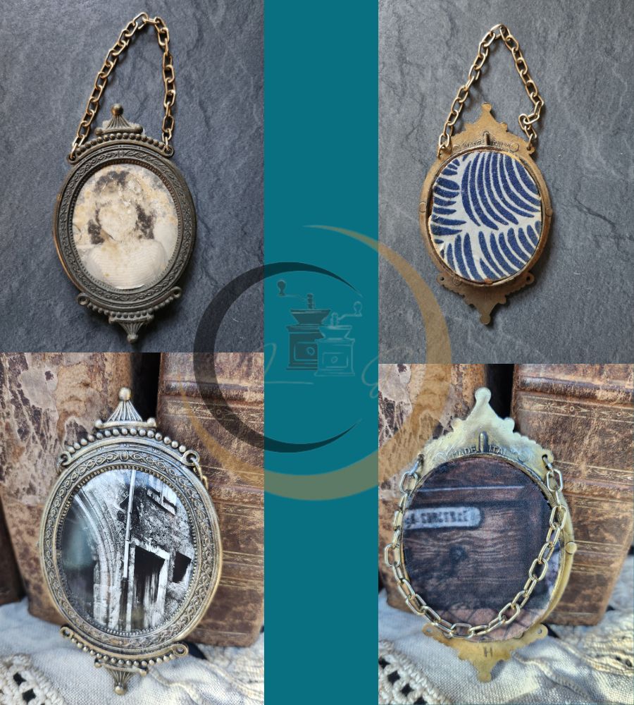 Un ancien médaillon avec chainette, photo d'une vieille façade – Image 7