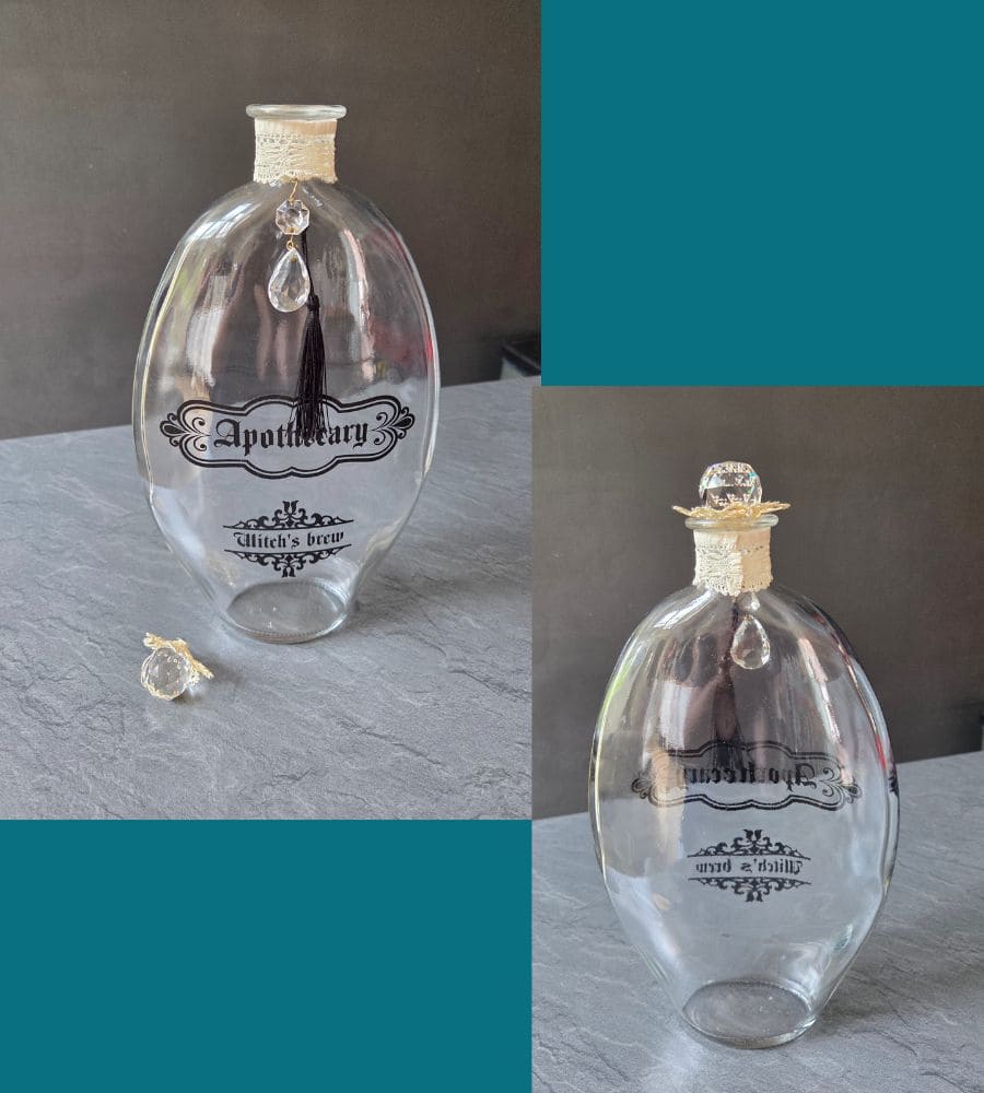 Une grande bouteille ovale en verre – Image 9