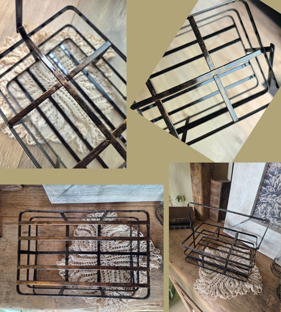 Un panier en métal et ses 6 flacons en verre – Image 16