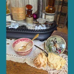 Une petite peinture fixée sous verre