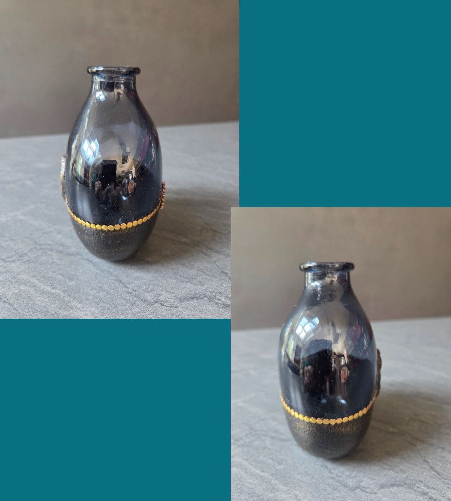 Un petit vase décoratif en verre repimpé – Image 8