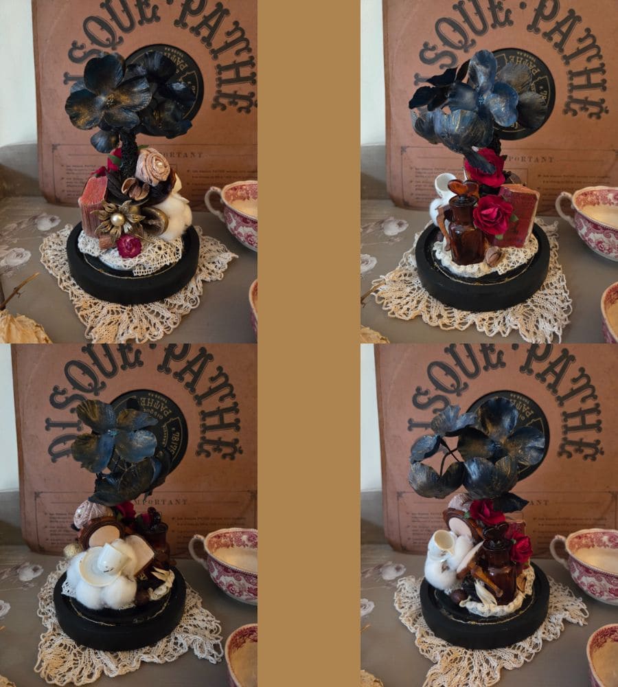 Petit cabinet de curiosités sous globe en verre – Image 9