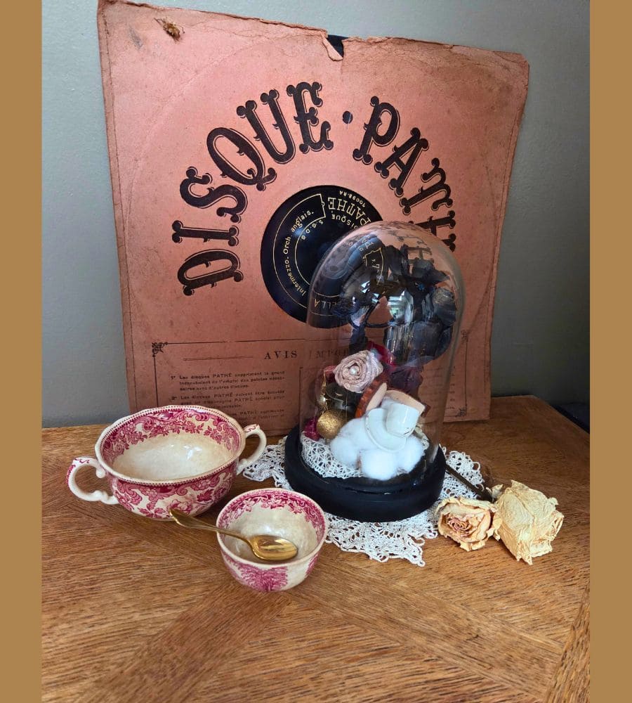 Petit cabinet de curiosités sous globe en verre – Image 16