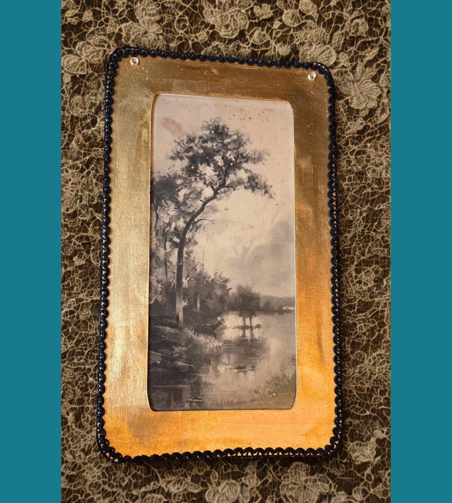 Une estampe ancienne numérotée encadrée – Lithographie décorative vintage – Image 2