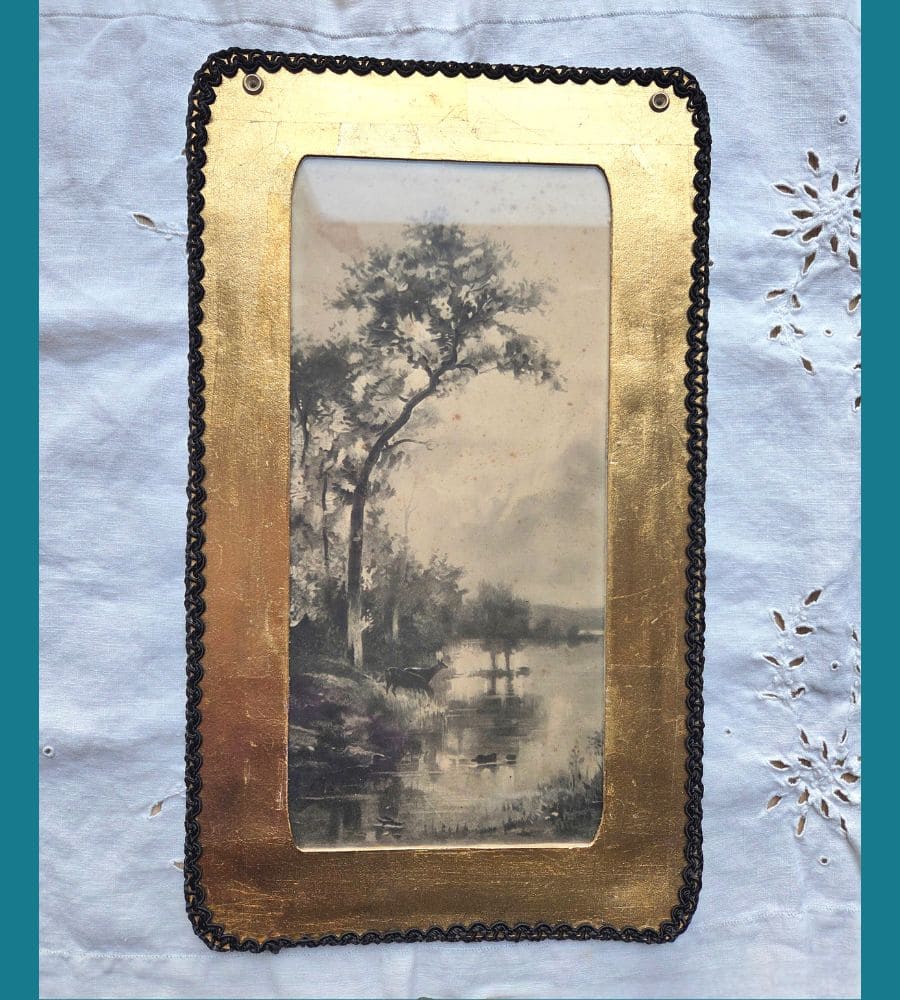 Une estampe ancienne numérotée encadrée – Lithographie décorative vintage – Image 9