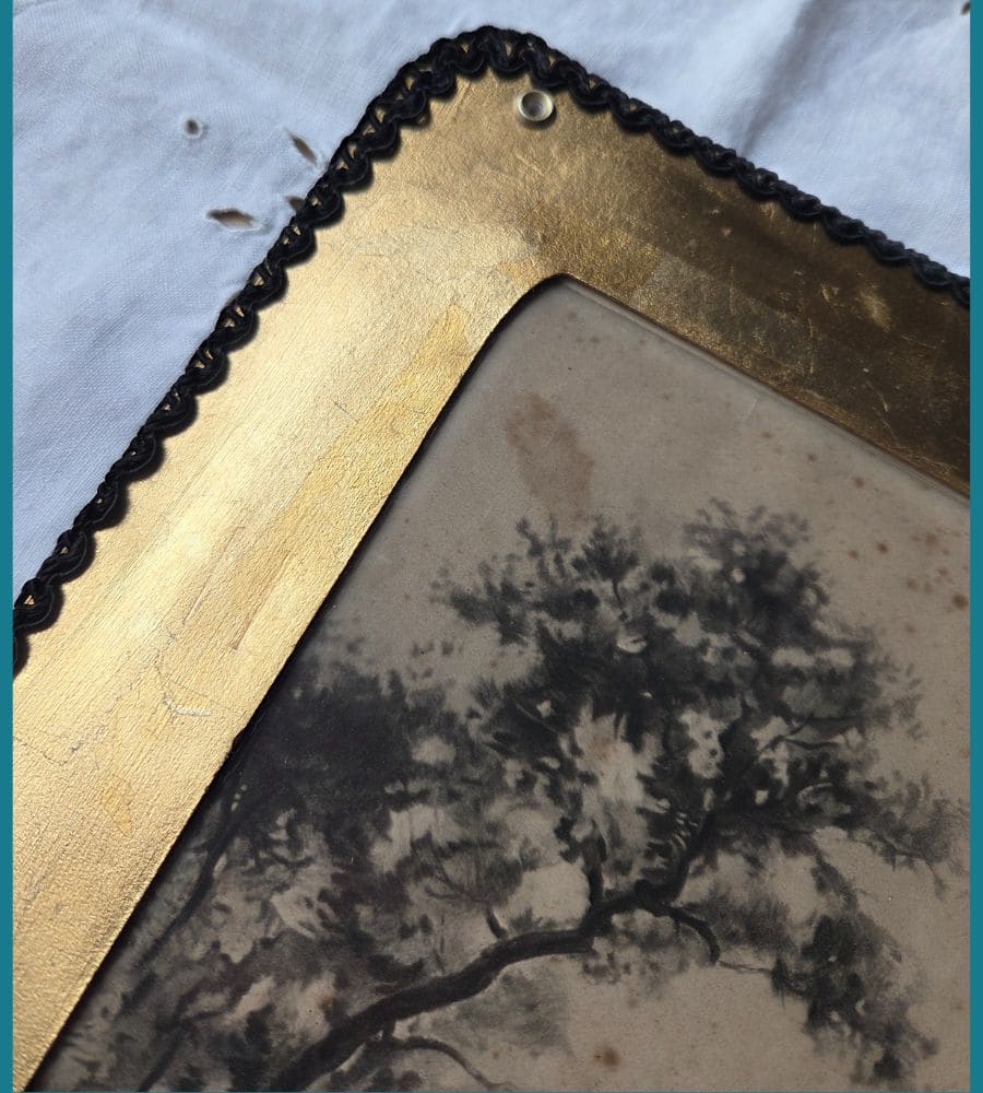 Une estampe ancienne numérotée encadrée – Lithographie décorative vintage – Image 7