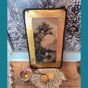 Une estampe ancienne numérotée encadrée – Lithographie décorative vintage