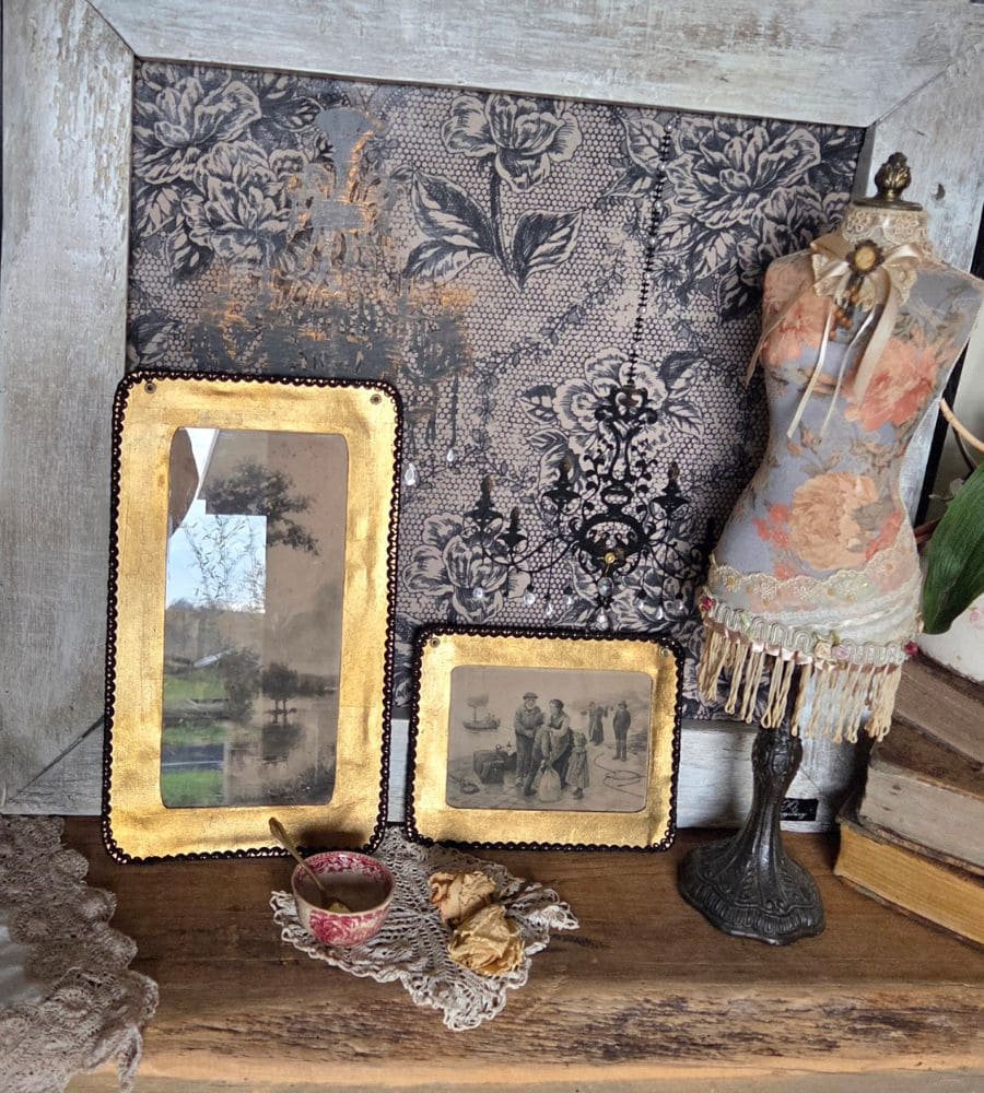 Une estampe ancienne signée A. Besnou numérotée – Cadre doré artisanal upcyclé – Image 12