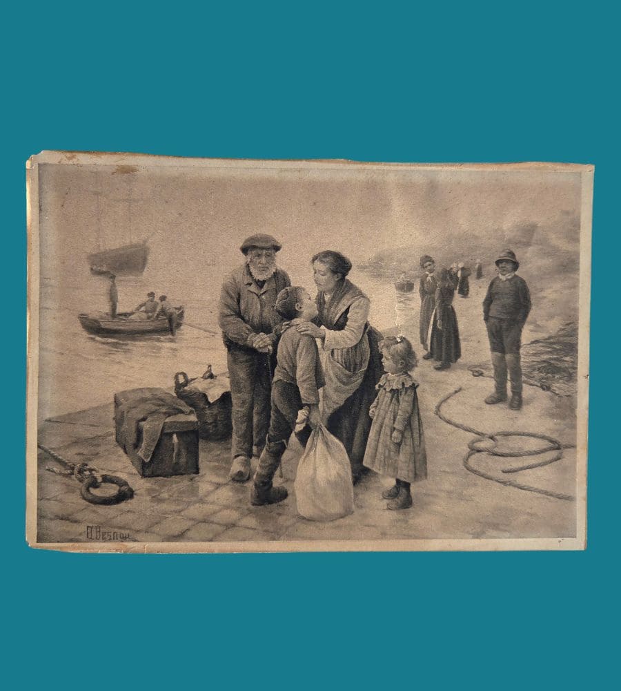 Une estampe ancienne signée A. Besnou numérotée – Cadre doré artisanal upcyclé – Image 7